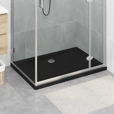 vidaXL - Douche - Basis - Tray - met - Stippen - 100 - x - 70 - x - 4 - cm - ABS - Zwart