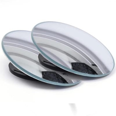 2 stuks ronde frame convexe dodehoekspiegel veiligheidsrijden groothoek 360 graden verstelbare heldere achteruitkijkspiegel auto-accessoires gray