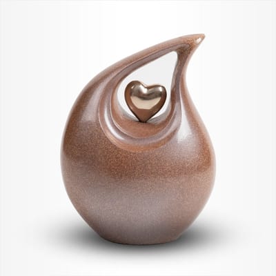Teardrop Urn Groot 3 liter Metallic Rust - Urn voor Menselijke As - Crematie Urn voor As Volwassenen - Dieren Urn voor As Crematie - Urn Hond - Urn Kat