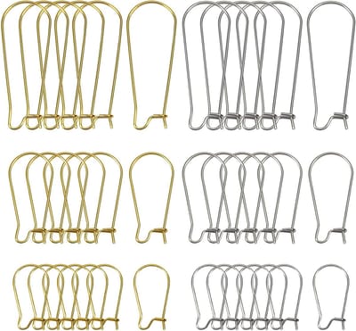 120 Stuks Earring Hooks RVS Dangle Oorbellen in Goud en Zilver - DIY Oorbellen Accessoires en Sieraden Maken