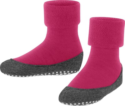 FALKE Cosyshoe Teens Noppen op de zool wol huissokken kinderen paars - maat 35-36