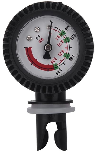 Allecto - Luchtdrukmeter - Barometer - Voor opblaasbare boten - Handzaam formaat - Drukmeter - Geschikt voor riviervlotten - Compact model
