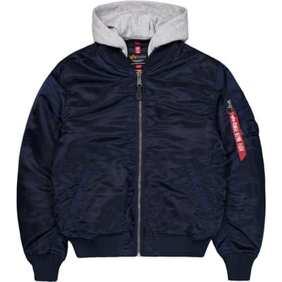 MA-1 Zip Hood Back Embroidery Bomber Jacket