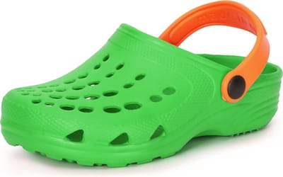 Ladeheid Clogs Kinderen - Tuinschoenen - Lichte - Kinderschoenen - Meisjes - Jongens - Groen/Oranje - 22/23 - LA-CA-FTKIDS