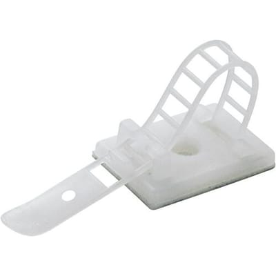 TRU COMPONENTS WCT-85 Bevestigingssokkel Zelfklevend, Schroefbaar 541211 Bundel-Ø (bereik) 22 mm (max) Met bevestigingsbinder Natuur 25 stuk(s)