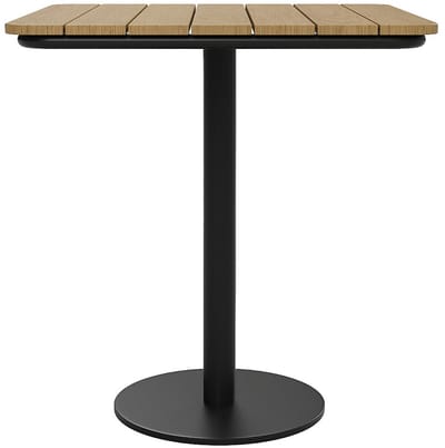 Vente-unique Vierkante tuintafel L.70 cm van polywood en metaal - Zwart - LYLIOS van MYLIA