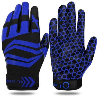 Gants de Football Adulte Améliorés Haute Adhérence Antidérapante Souple Léger Gant de Réception Tailles Adultes pour Unisexe Dropshipping Utilisation Pratique M