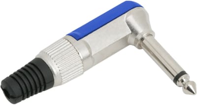 6,3 Mm Jack Stekker Haaks 90° – Mono JACK Plug – Robuuste Metalen Jackconnector Met Trekontlasting – Haakse 6,3 Mm Audio Stekker Voor Geluidsapparatuur [05666]