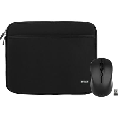 BlueBuilt Laptophoes breedte 37 cm 15-16 inch M Zwart + Nexum Draadloze muis