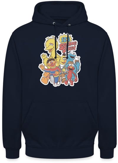 Sesamstraat 123 Sesame Street Groep Hoodie Unisex