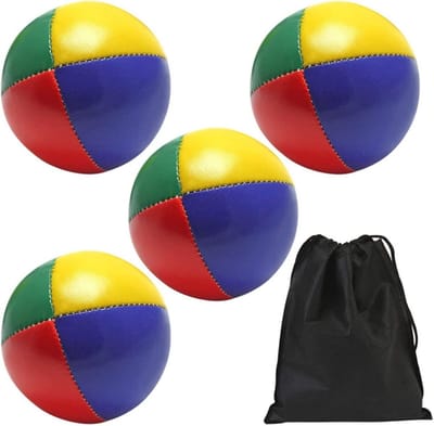 Zachte jongleerballen set van 4 kleurrijke werpballen voor jongleerplezier buiten