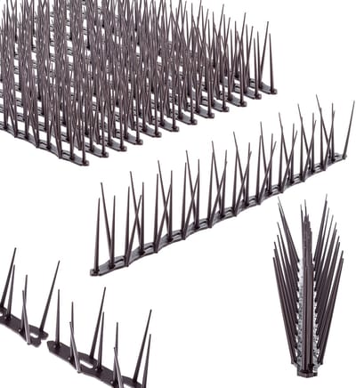 KADAX Vogelafweer van kunststof, duivenafweer, spikes, vogelbescherming voor balkon, raam, dak, tuin, vogelverschrikker ter afweer van vogels, duivenbescherming (bruin, 12 stuks)