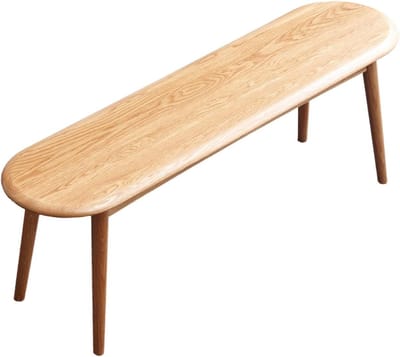Massief houten bank - Eetkamer zitplaats - Gezellig dineren - Halfrond ontwerp - 3935 inch - Houtkleurig