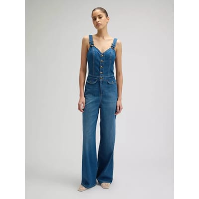 Lee 112376714 Slim Fit Mouwloze Jumpsuit Blauw S Vrouw