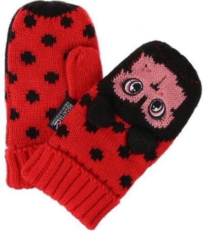 Animally III met Fleece Gevoerde Wanten Wintersporthandschoenen - Handschoenen - Kinderen - Lolly-Rood Zwart