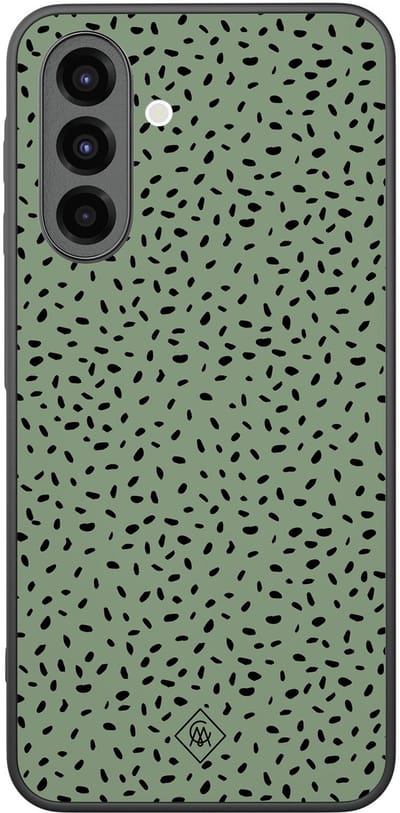 Casimoda® hoesje - Geschikt voor Samsung Galaxy A26 - Green Confetti - Zwart TPU Backcover - Geruit/gestreept/gestipt - Groen