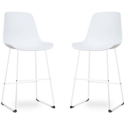 Nolon Nino-Pip barkruk wit - wit onderstel 75 cm - set van 2