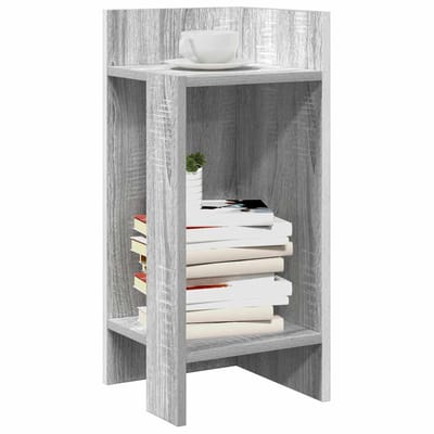 vidaXL - Bijzettafels - 2 - st - met - plank - 25,5x27x60 - cm - grijs - sonoma - eiken