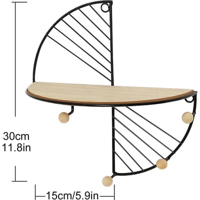 Étagère murale ronde simple, étagère murale géométrique multifonctionnelle, étagère de rangement murale pour chambre à coucher beige