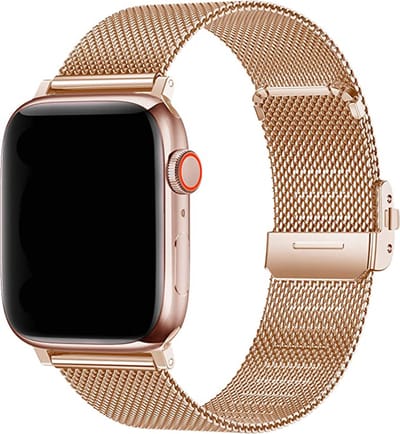 Innerlight® Milanese+ - Rose Goud - 38mm / 40mm / 41mm - Milanese band geschikt voor Apple Watch - Roestvrij staal - RVS - Luxe sluiting - Geschikt als Apple Watch bandje voor Series Geschikt voor Series 1/2/3/4/5/6/7/8/9/ 10 42mm/ 11 42mm/SE