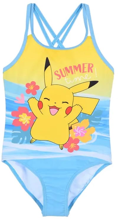 Pokémon Badpak Meisjes – Pikachu “Summer Time” – Blauw/Geel – Maat 104 – Officiële licentie