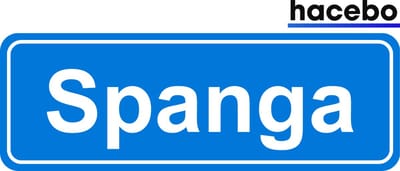 Hacebo - Plaatsnaam Sticker - 29x10 CM - Spanga sticker - Verkeersborden sticker - grappige cadeaus - Spanga