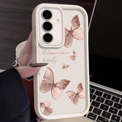 Gouden Vlinder Zachte TPU Hoesje Voor Samsung Galaxy A55 A54 A15 A56 A16 A35 A53 A25 5G S25 S24 S23 S22 Ultra Plus S23 FE Telefoonhoesje For Samsung S23