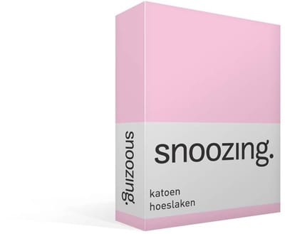 Snoozing - Katoen - Hoeslaken - Eenpersoons - 70x200 cm - Roze