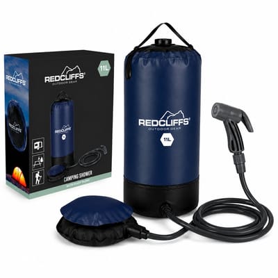 Campingdouche met Voetpomp – 11 Liter – Draagbare Hogedruk Douche – Inclusief Douchekop, Slang en Draagtas