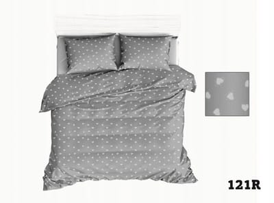 Kinderbeddengoed 90x120 Grijs Hartjes Wit Katoen met Rits