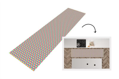 Keukenloper - Loper keuken - Hexagon - Regenboog - Patroon - 200x50 cm - Keukenloper vinyl
