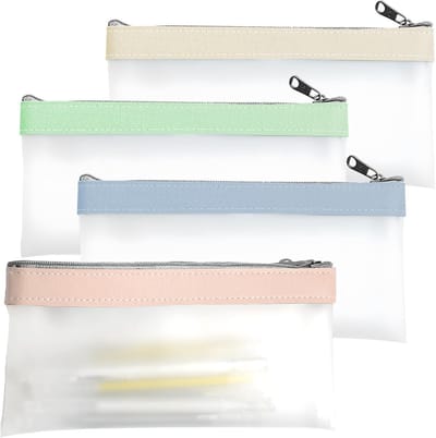Set van 4 Transparante Waterdichte Tassen voor Cosmetica, Pennen en Organisatie - Ideaal voor Reizen, Kantoor en School