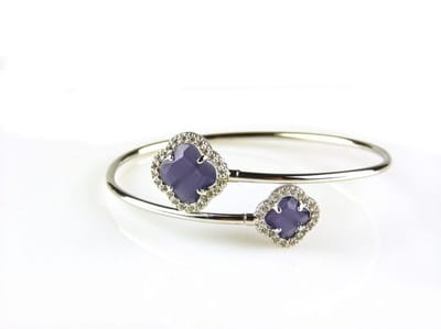 model toi et moi armband in zilver paars