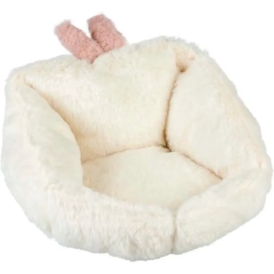 Duvo+ Bunny mand pluche wit voor konijnen en knaagdieren met uitneembaar kussen S - 16x16x16CM
