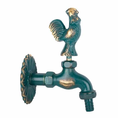 Robinet de jardin extérieur en laiton patiné 1/2 pouce avec rosace murale et sortie à étoile