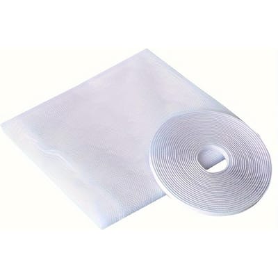 Moustiquaire en tissu pour fenêtres - Rideau moustiquaire auto-adhésif - Installation facile sans outils - Moustiquaire de fenêtre invisible pour la protection de la maison 1pc white