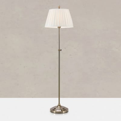 Markslöjd Vloerlamp Oxford, messingkleurig, hoogte 155 cm, metaal/stof