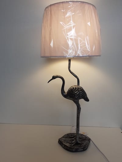 Flamingo beeld Flamingo lamp inclusief kap en lamp 58 x 25 x 25 cm