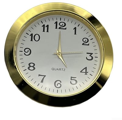 Dailygoods - Dailygoody - Mini Klok - Ronde Kwartsklok Insert - Goud Arabisch - Perfect voor Ambachten - Decoratieve Klok - 55mm
