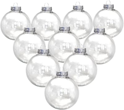 Set van 10 Transparante Plastic Ornamentballen voor DIY Knutselprojecten, Feestdecoratie en Bruiloften