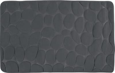MSV Badkamerkleedje/badmat tapijt - kiezel motief - vloermat - donkergrijs - 50 x 80 cm - laagpolig