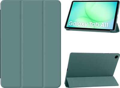 Arara Hoes Geschikt voor Samsung Galaxy Tab A11 8.7 inch - Tri-Fold bookcase met auto/wake functie - Pine Groen