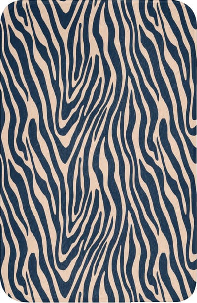WC mat 40x60 cm - Antislip - Zebra - Patroon - Blauw - Beige - Toiletmat - Vloermat - Douchemat - Toilet tapijt - Toiletmatten
