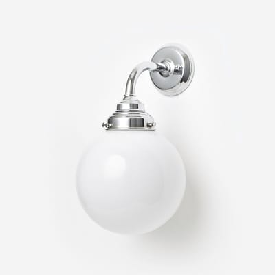 Wandlamp Bol Ø 20 Curve Chroom - Art Deco Trade