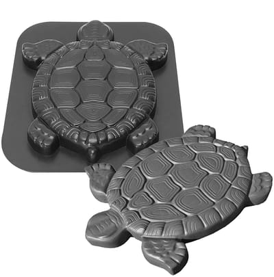 Betonnen Straatvorm - Schildpadmal Tuintegels - Tuindecoratie Maken - Realistisch Schildpaddesign - 44 x 38 cm - Grijs