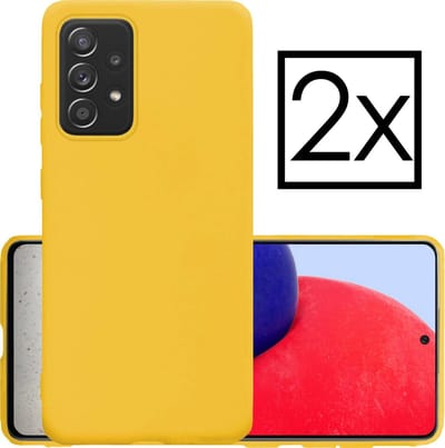 Hoesje - 2 Stuks - Geschikt voor Samsung Galaxy A72 - Sterk & Shockproof - Case Siliconen - Back Cover - Telefoon Hoes - Geel