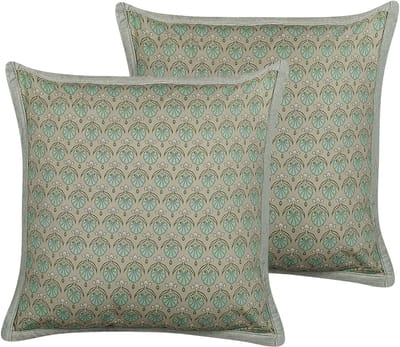 PICTUS - Sierkussen set van 2 - Olijfgroen - 45 x 45 cm - Katoen
