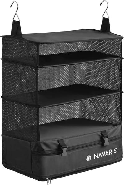 Kleding organizer voor reizen - Opbergsysteem van stevig nylon - Met haken - 45 x 30 x 49 cm