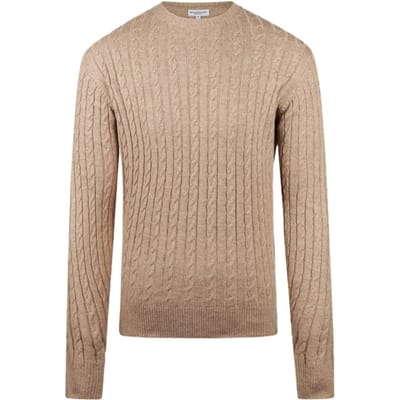 McGregor Cable Crew Neck Sweater Sand Size: XXL | Sweaters Outlet | Heren | Beige