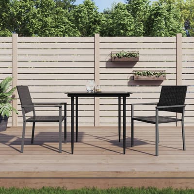 vidaXL - Tuinstoelen - 2 - st - 54x62,5x89 - cm - poly - rattan - zwart